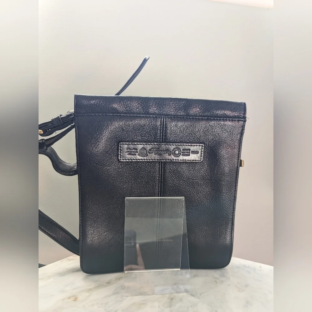 Vintage FOSSIL 1954 Black Leather Shoulder Bag 70582 - Picture 3 of 6